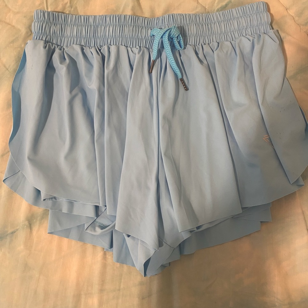 Blue Flowy Athletic Shorts